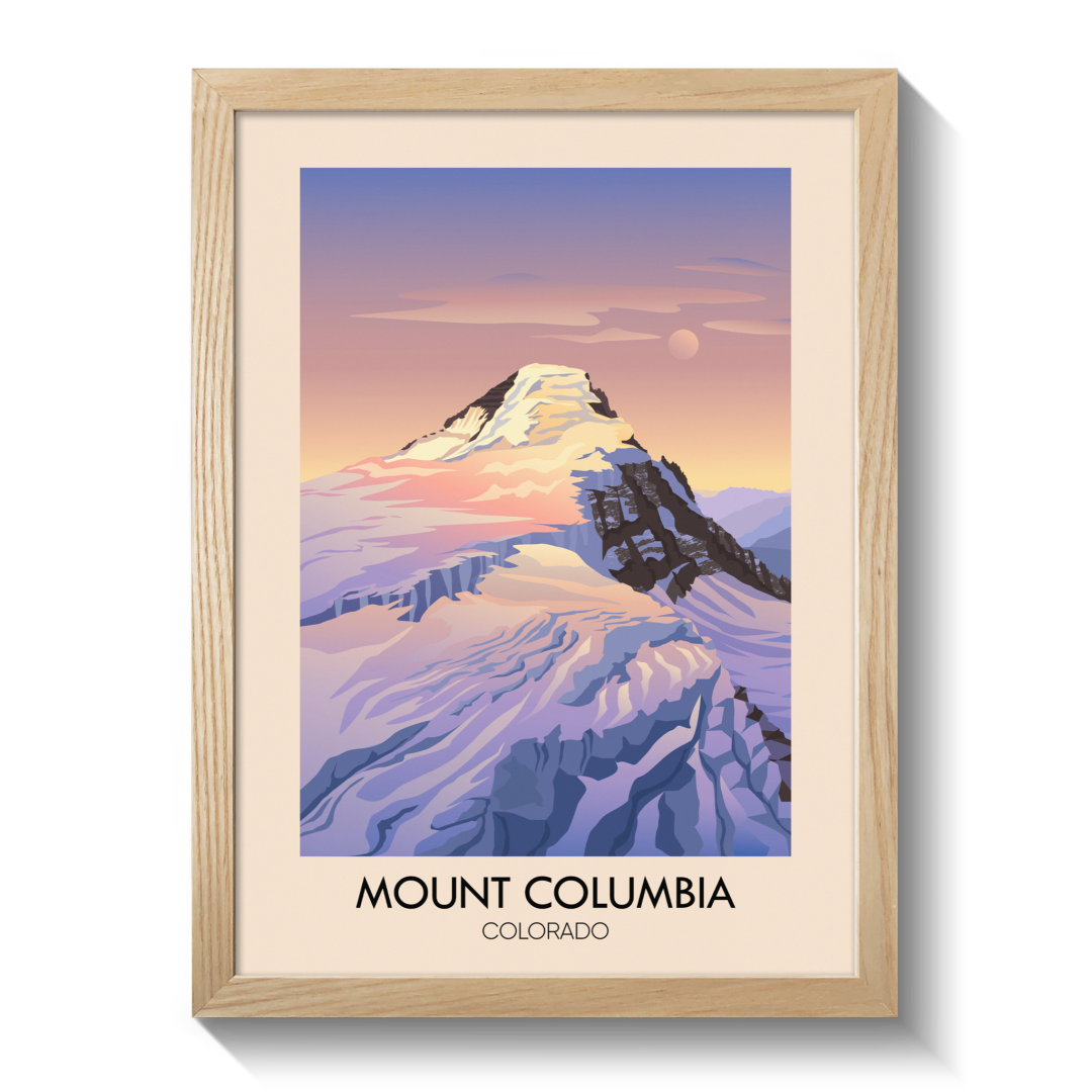Mount Columbia  Colorado USA Travel Poster