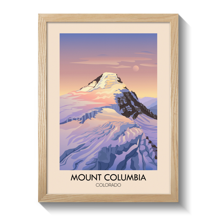 Mount Columbia  Colorado USA Travel Poster
