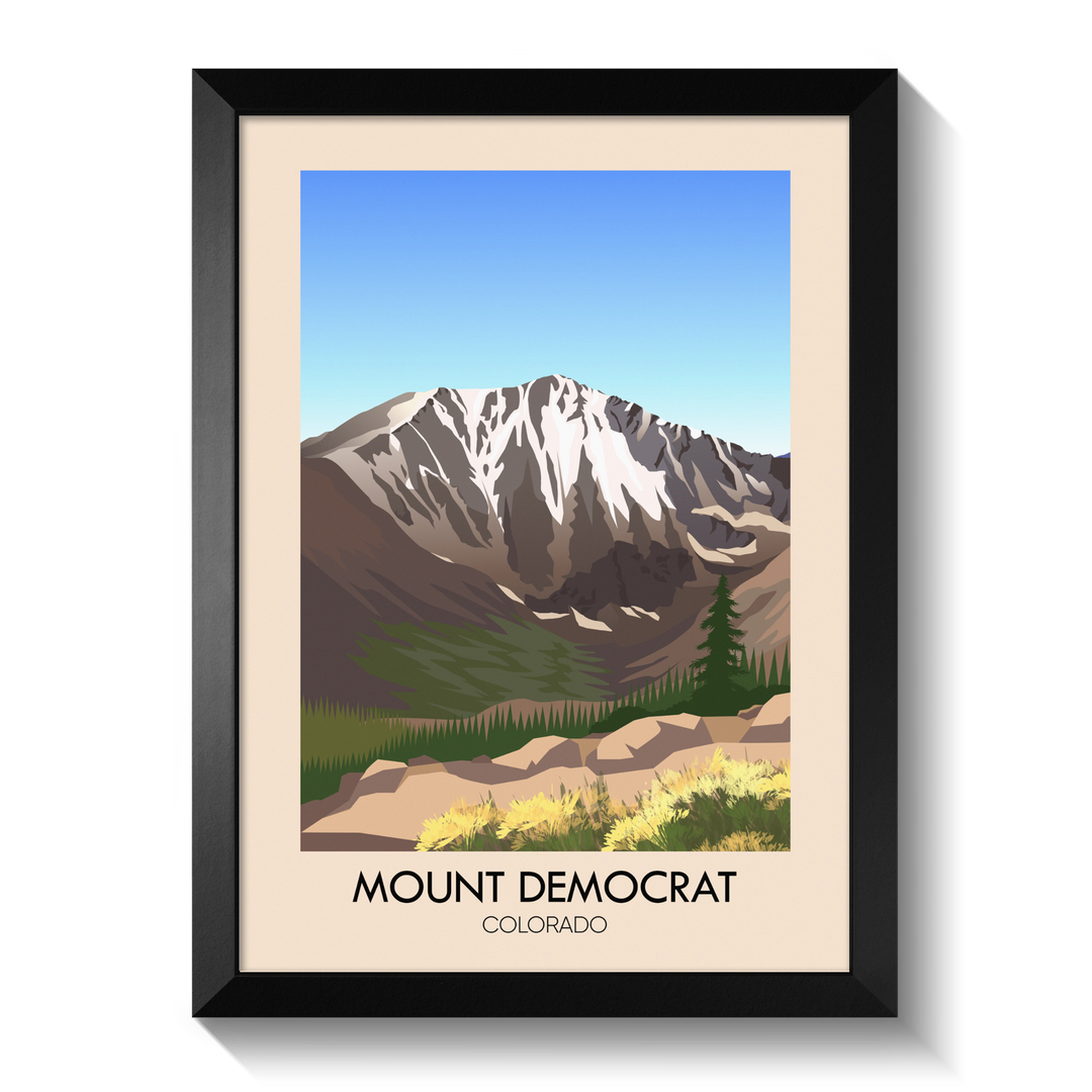 Mount Democrat Colorado USA Travel Poster