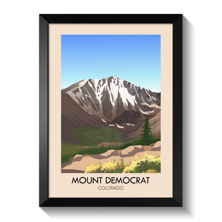Mount Democrat Colorado USA Travel Poster