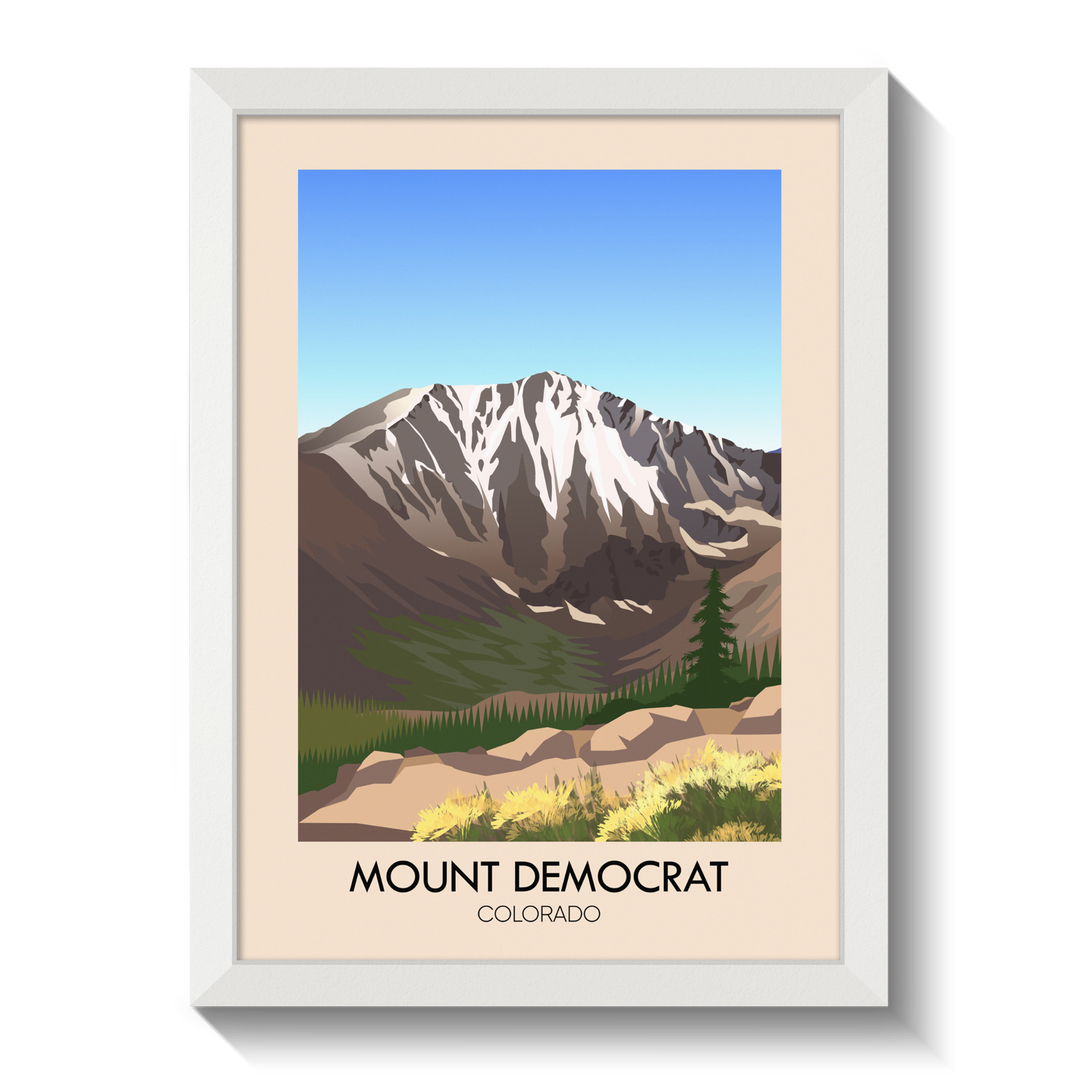 Mount Democrat Colorado USA Travel Poster