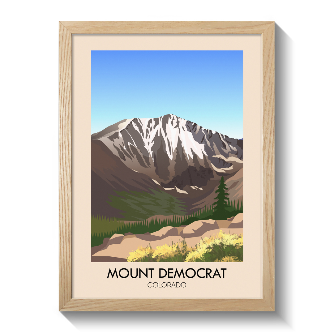 Mount Democrat Colorado USA Travel Poster