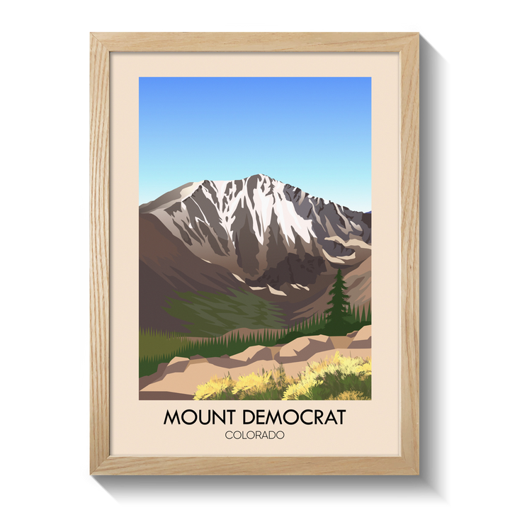 Mount Democrat Colorado USA Travel Poster