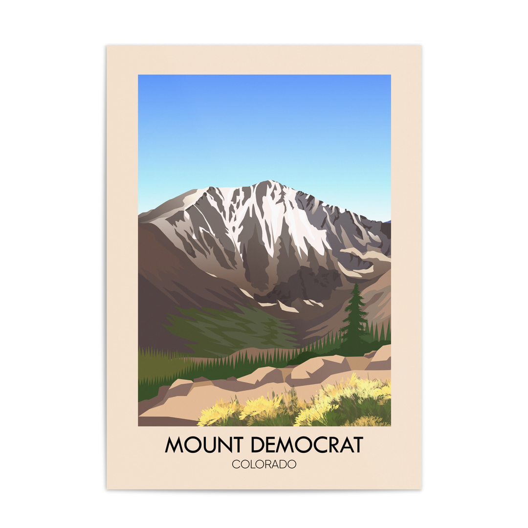 Mount Democrat Colorado USA Travel Poster