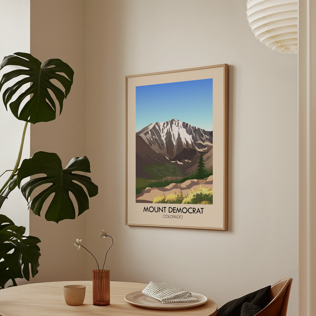 Mount Democrat Colorado USA Travel Poster