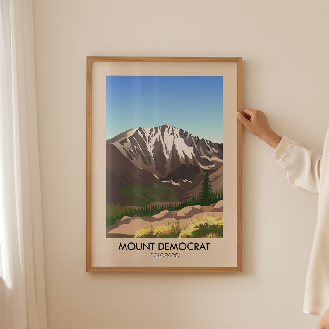 Mount Democrat Colorado USA Travel Poster