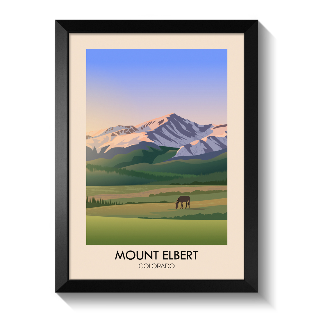 Mount Elbert Colorado USA Travel Poster