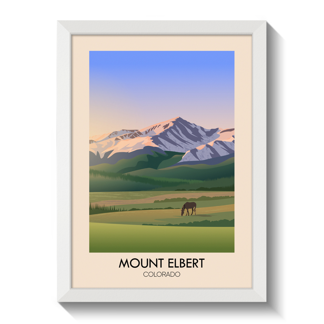 Mount Elbert Colorado USA Travel Poster