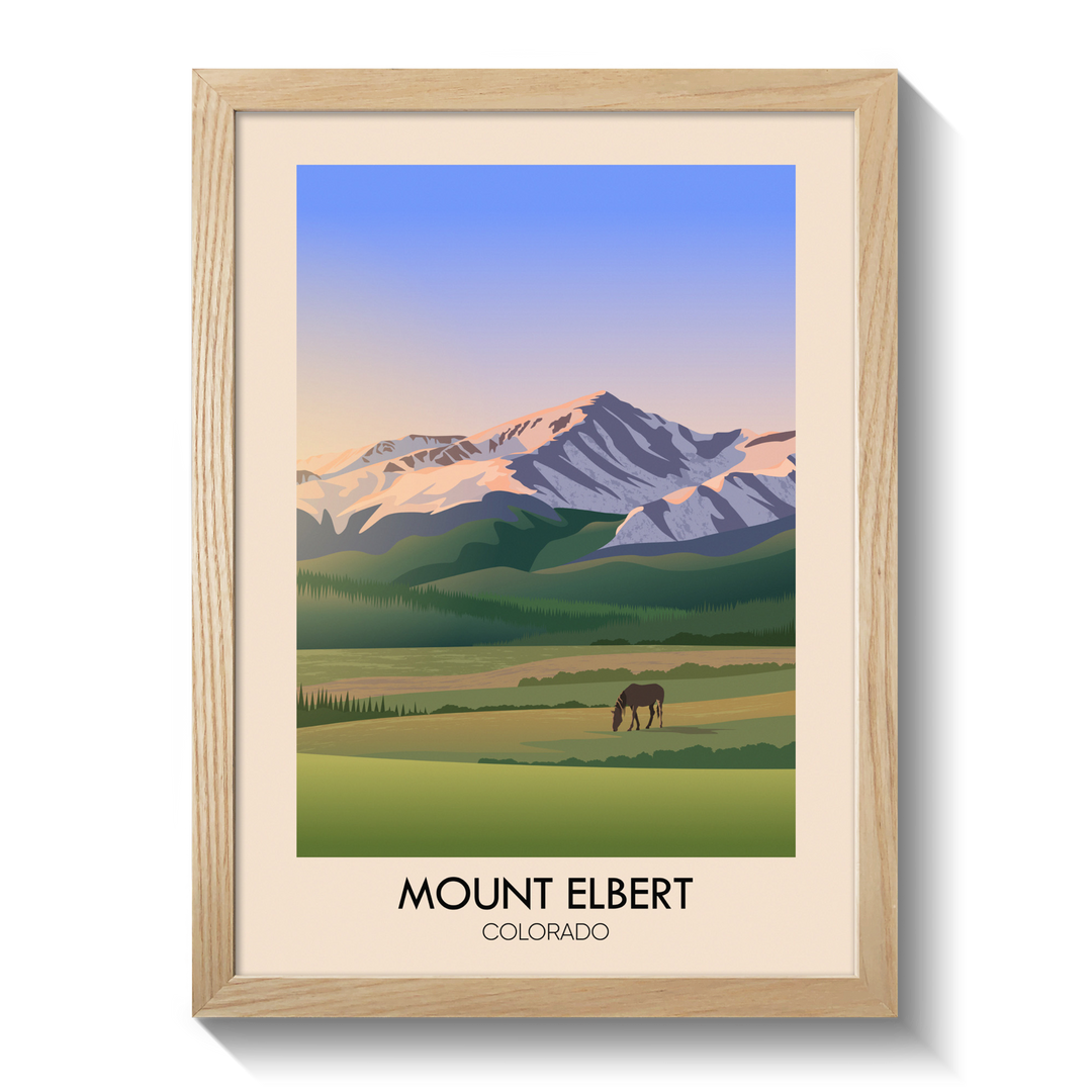 Mount Elbert Colorado USA Travel Poster