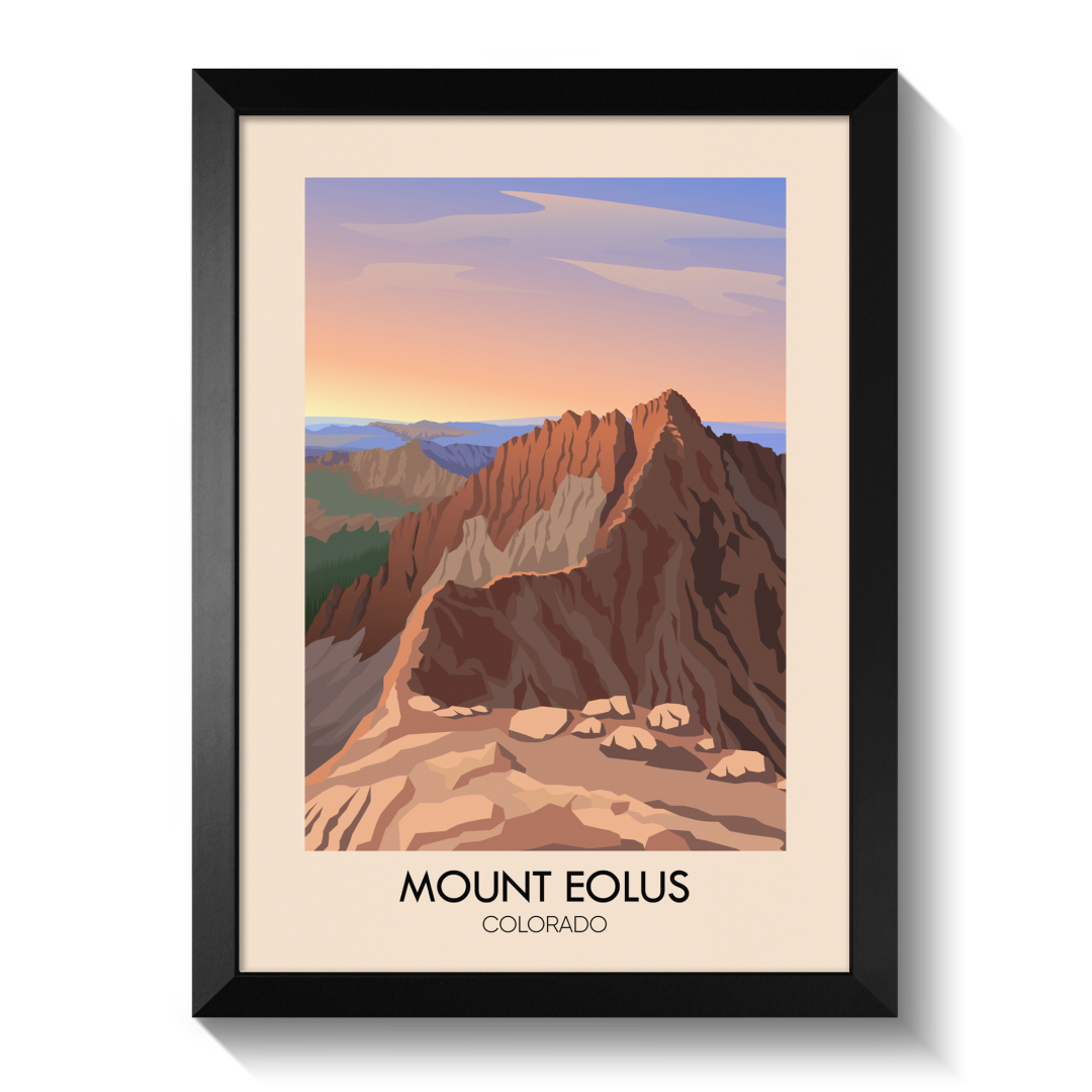 Mount Eolus Colorado USA Travel Poster