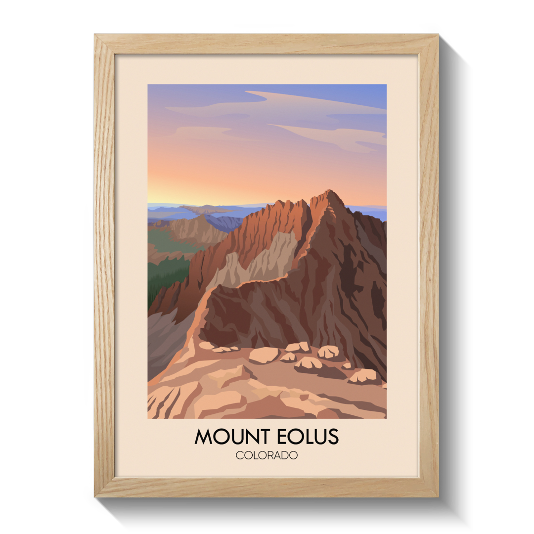 Mount Eolus Colorado USA Travel Poster