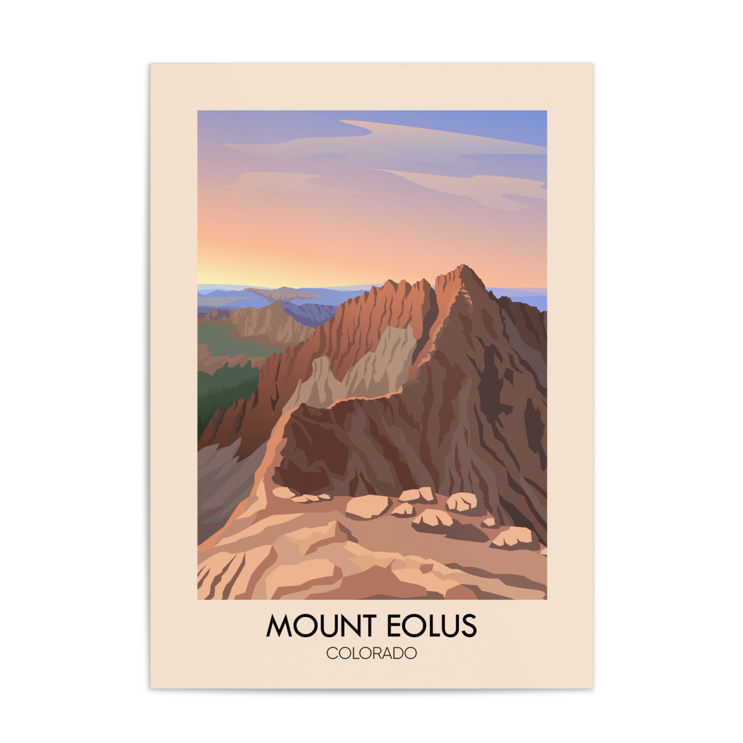 Mount Eolus Colorado USA Travel Poster