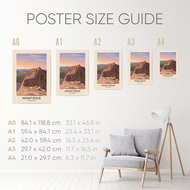 Mount Eolus Colorado USA Travel Poster