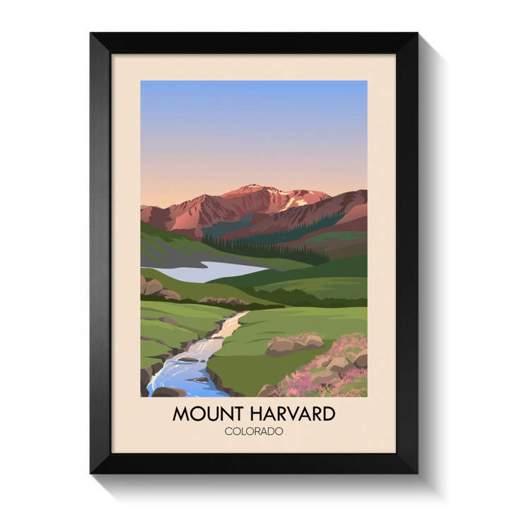 Mount Harvard Colorado USA Travel Poster