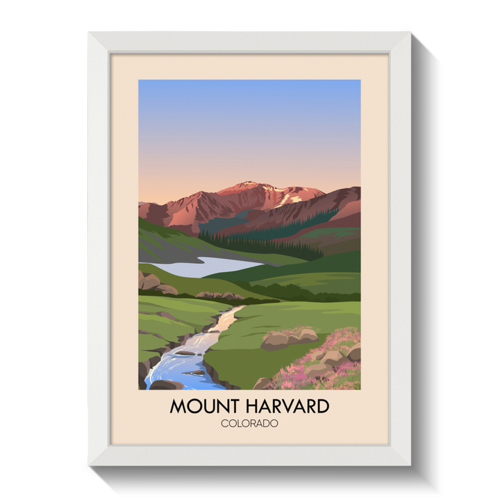 Mount Harvard Colorado USA Travel Poster