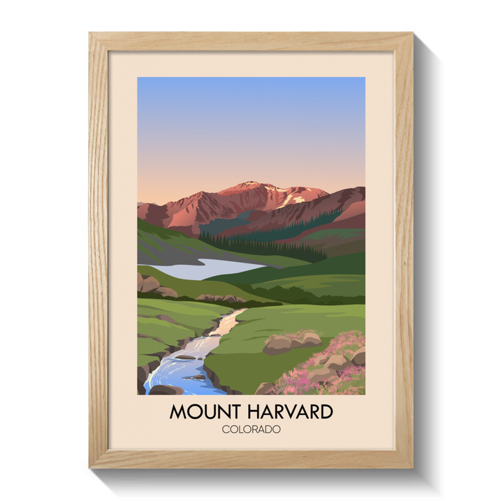 Mount Harvard Colorado USA Travel Poster