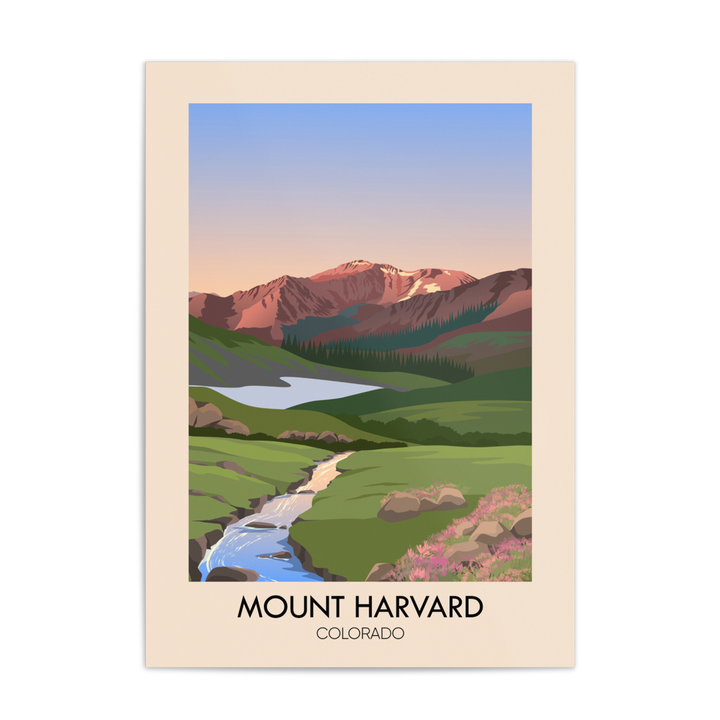 Mount Harvard Colorado USA Travel Poster
