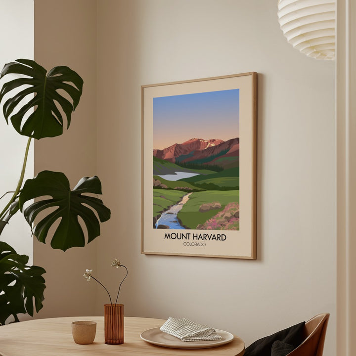 Mount Harvard Colorado USA Travel Poster