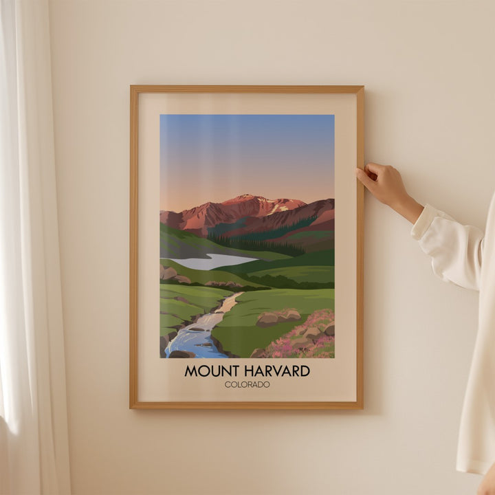 Mount Harvard Colorado USA Travel Poster