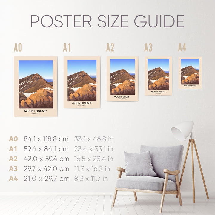 Mount Lindsey Colorado USA Travel Poster
