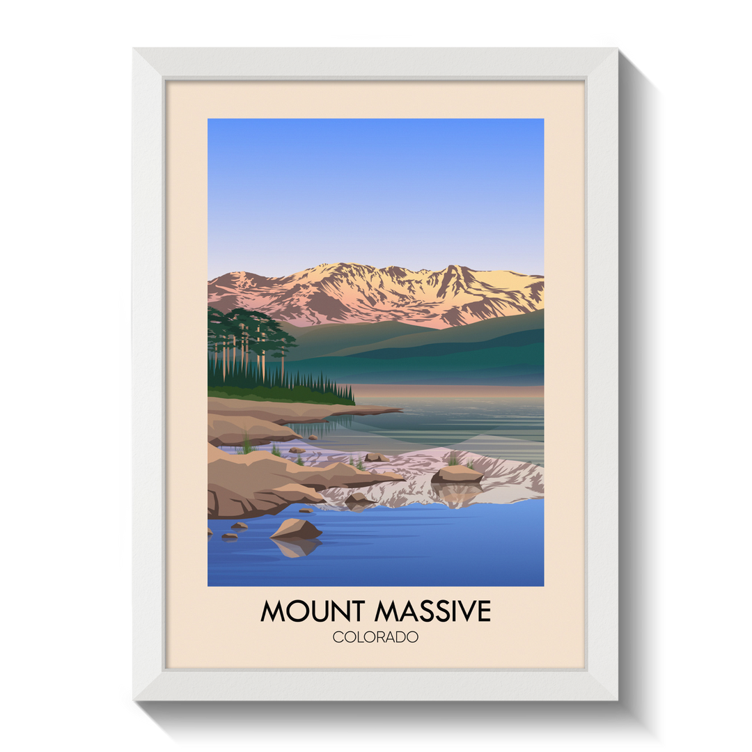 Mount Massive Colorado USA Travel Poster