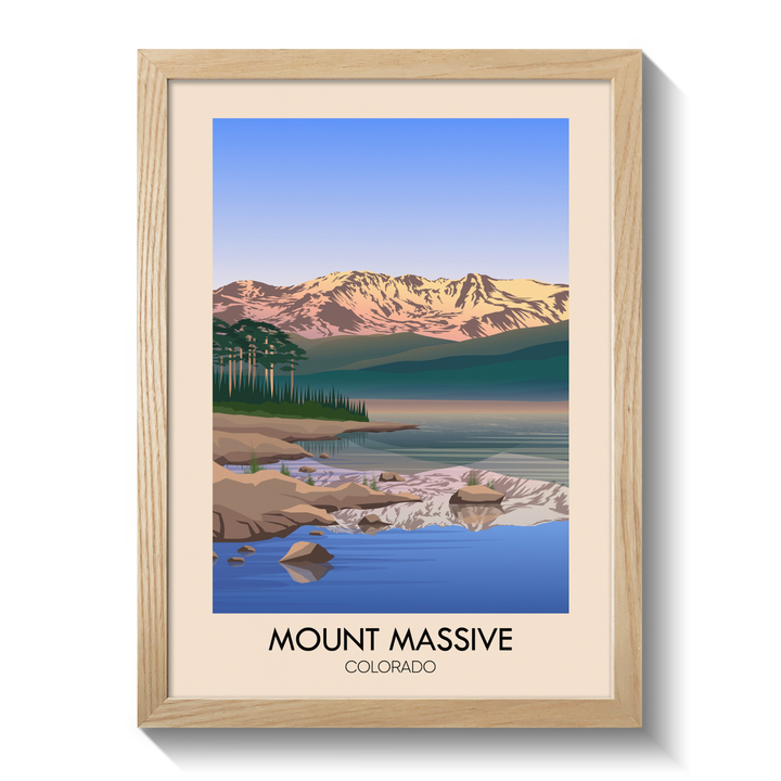 Mount Massive Colorado USA Travel Poster