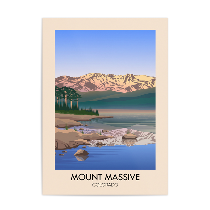 Mount Massive Colorado USA Travel Poster