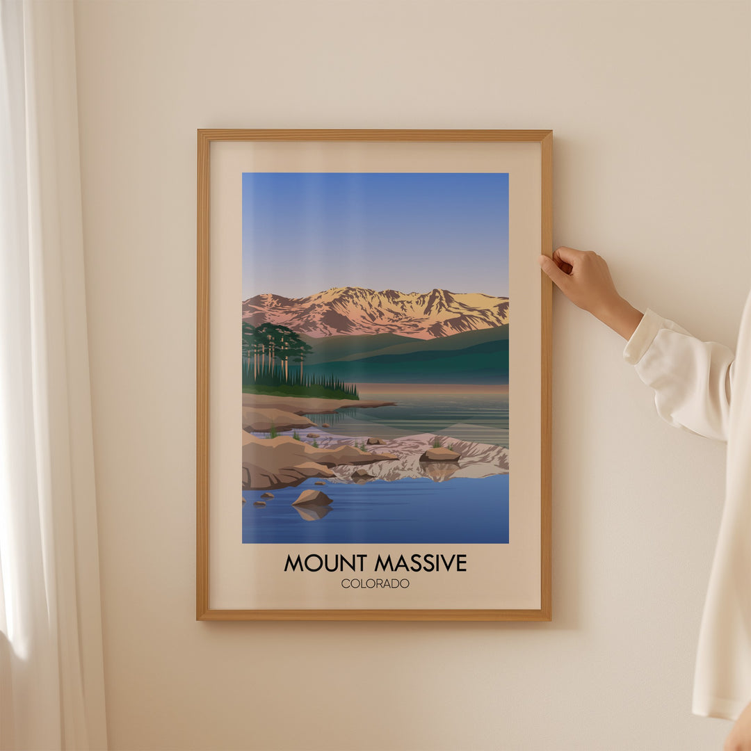 Mount Massive Colorado USA Travel Poster