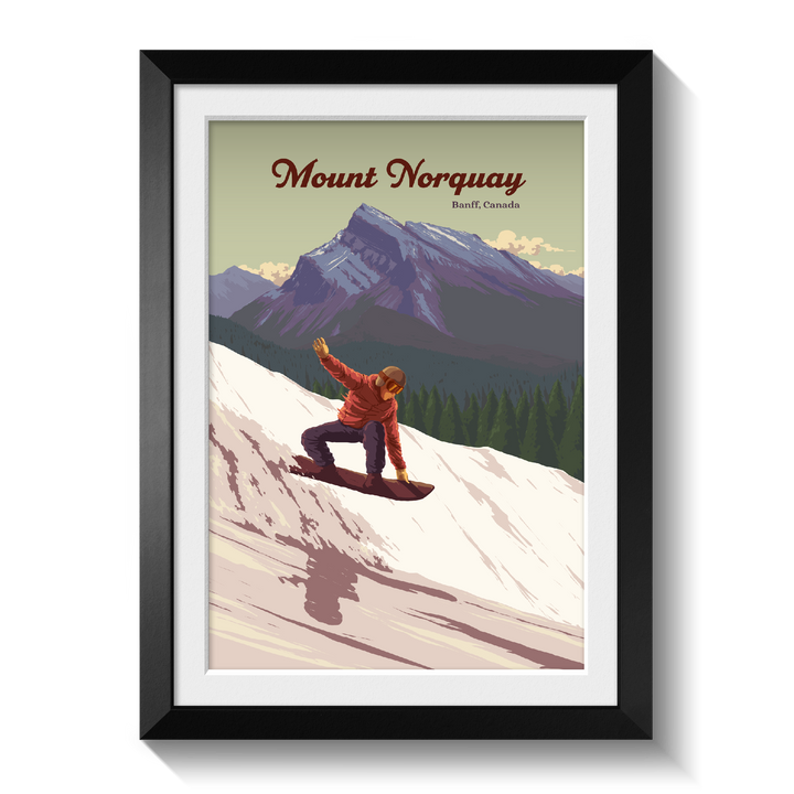 Mount Norquay Banff Canada Snowboarding Travel Poster