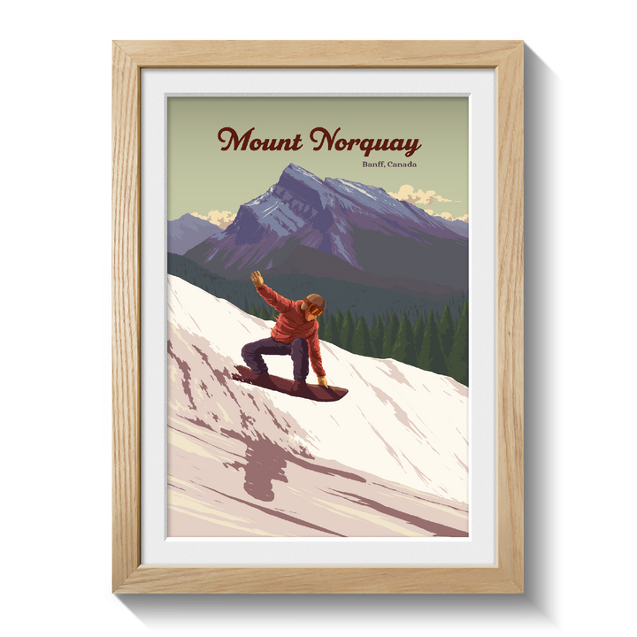 Mount Norquay Banff Canada Snowboarding Travel Poster