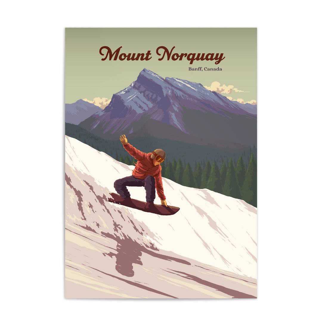 Mount Norquay Banff Canada Snowboarding Travel Poster