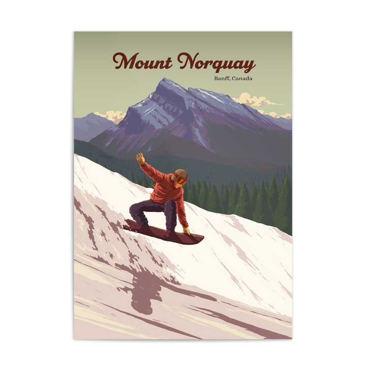 Mount Norquay Banff Canada Snowboarding Travel Poster