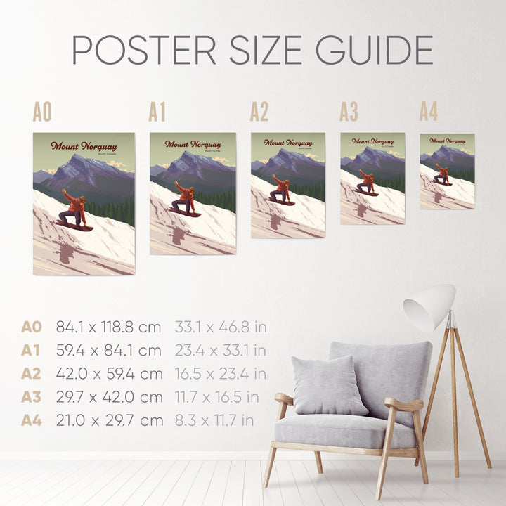 Mount Norquay Banff Canada Snowboarding Travel Poster