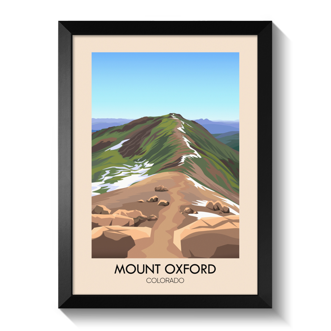 Mount Oxford Colorado USA Travel Poster