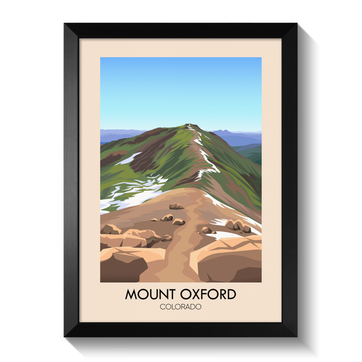 Mount Oxford Colorado USA Travel Poster