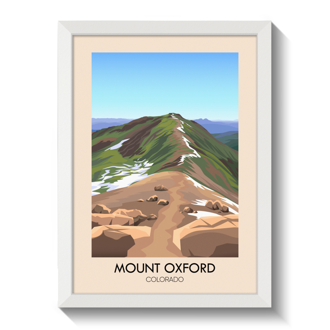 Mount Oxford Colorado USA Travel Poster