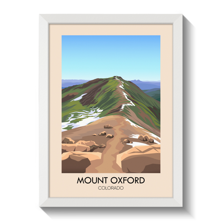 Mount Oxford Colorado USA Travel Poster