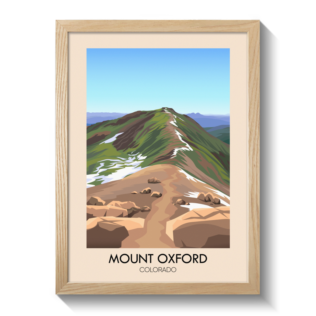 Mount Oxford Colorado USA Travel Poster