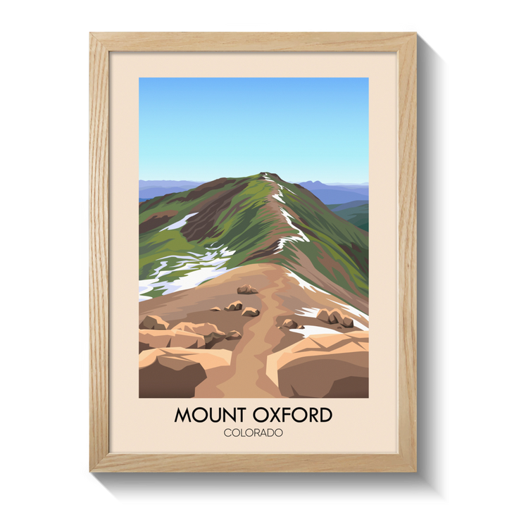 Mount Oxford Colorado USA Travel Poster