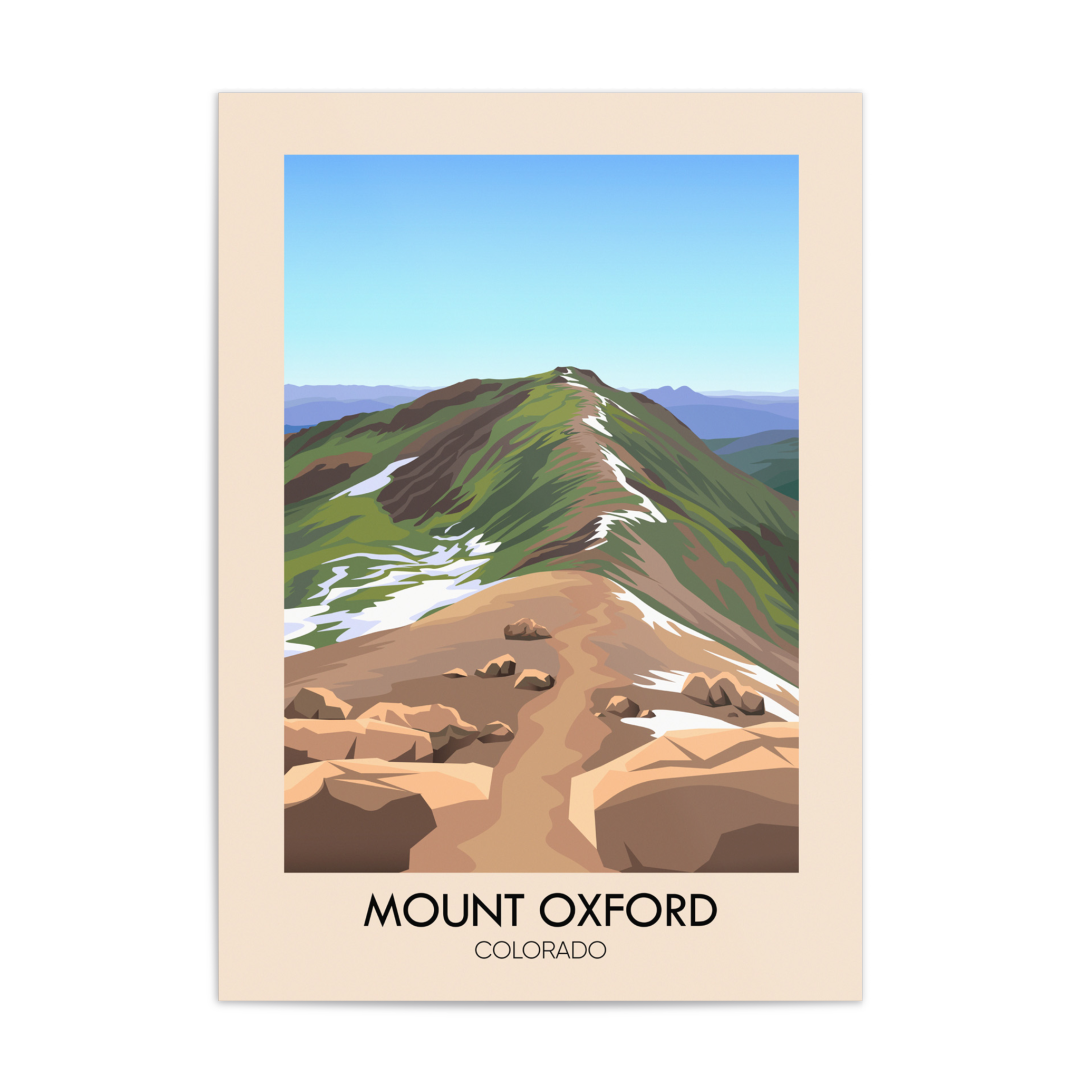 Mount Oxford Colorado USA Travel Poster