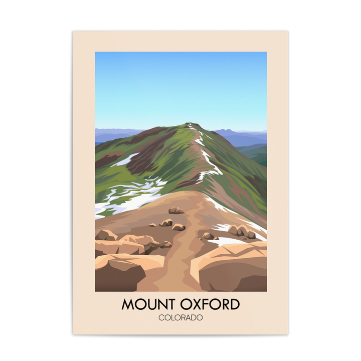 Mount Oxford Colorado USA Travel Poster
