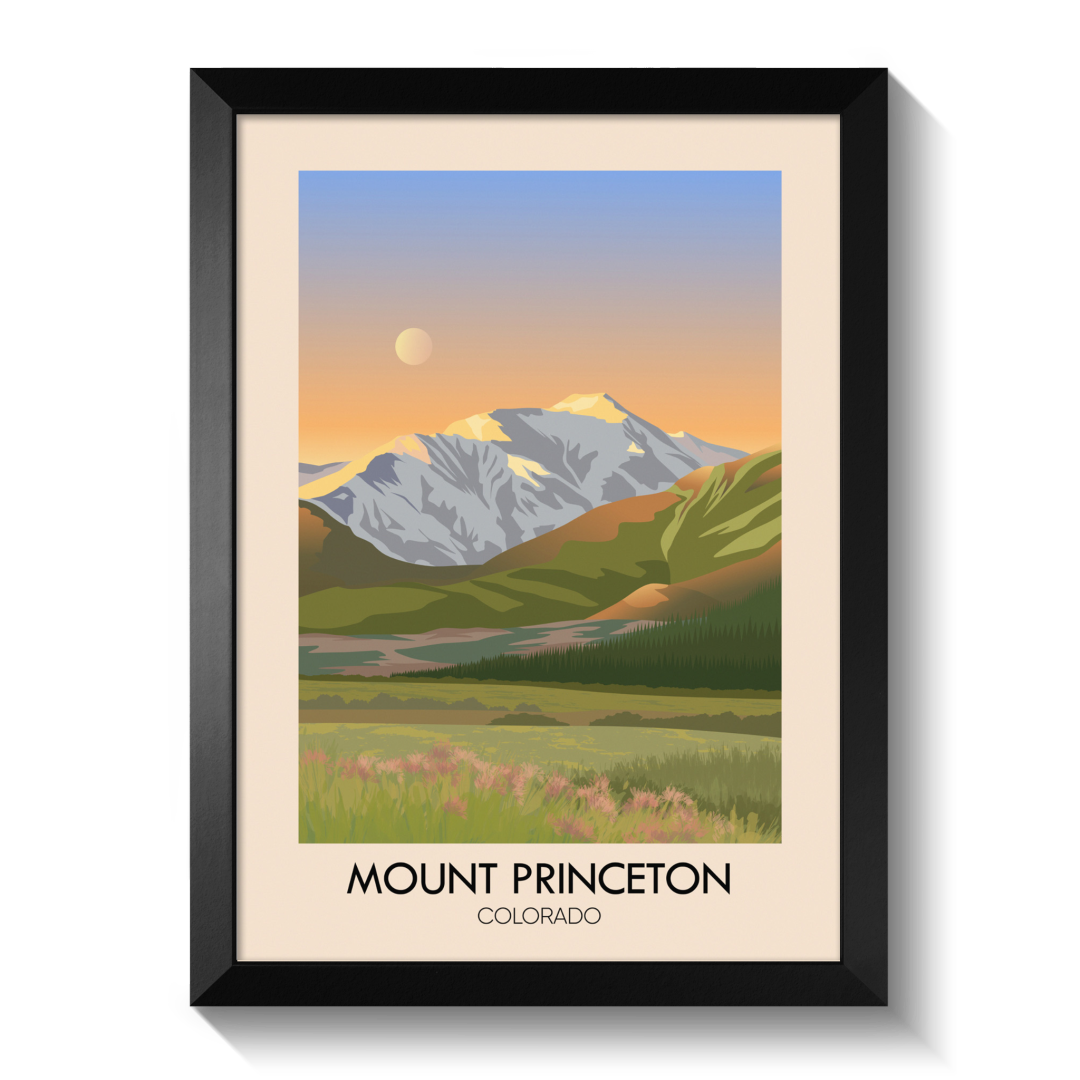 Mount Princeton Colorado USA Travel Poster