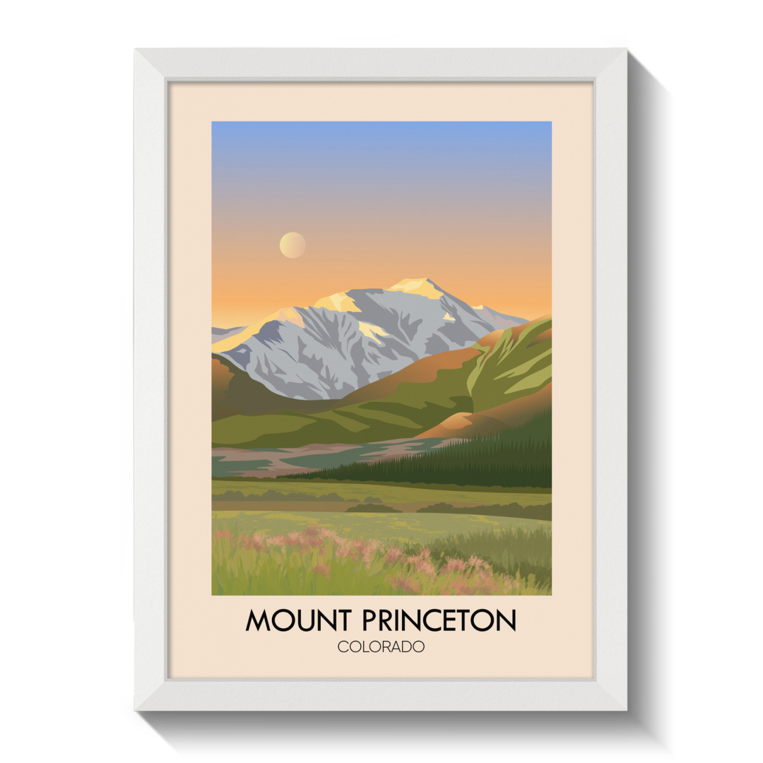 Mount Princeton Colorado USA Travel Poster