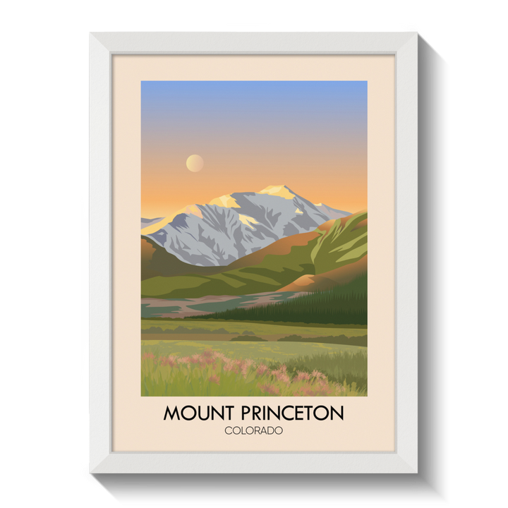 Mount Princeton Colorado USA Travel Poster