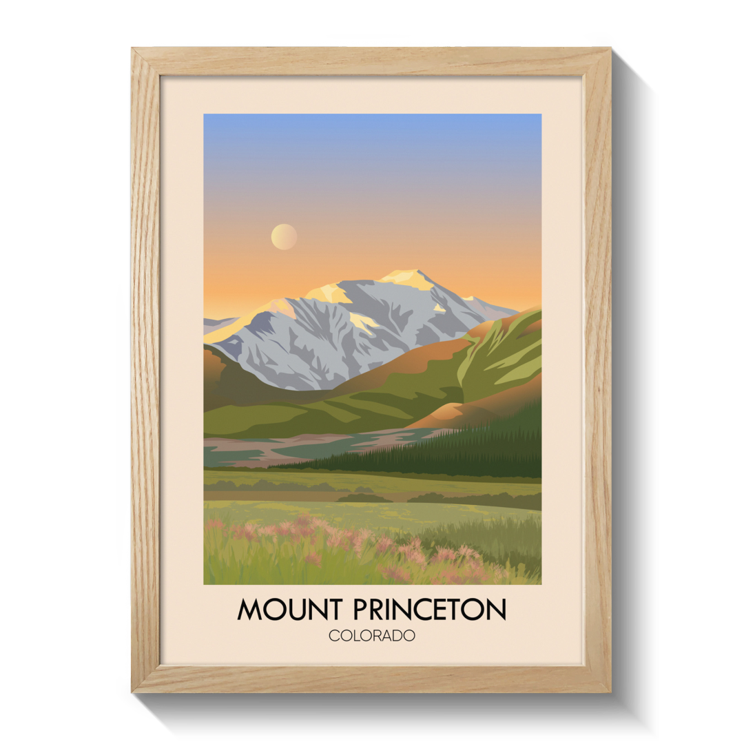 Mount Princeton Colorado USA Travel Poster