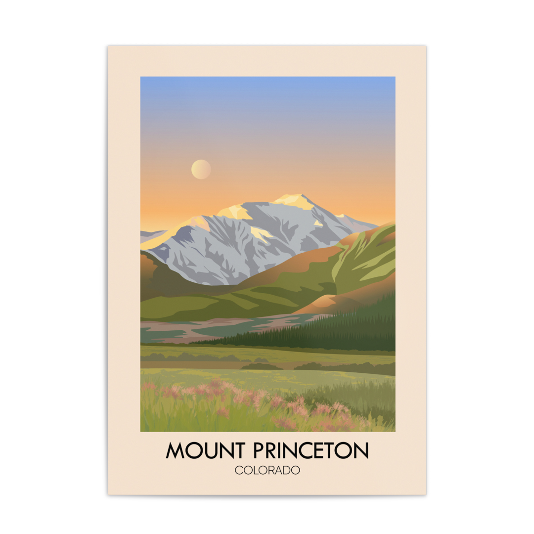 Mount Princeton Colorado USA Travel Poster