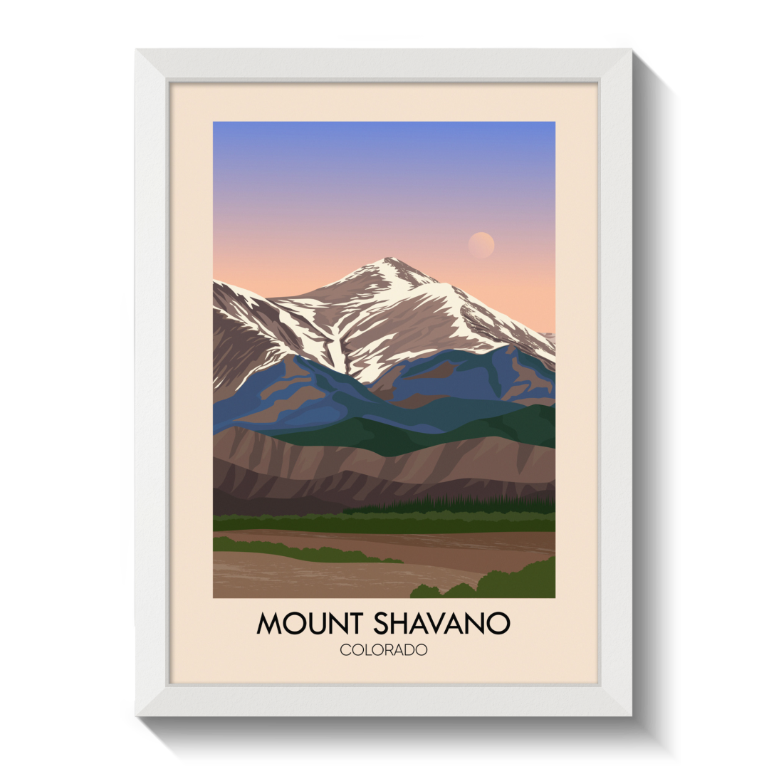 Mount Shavano Colorado USA Travel Poster
