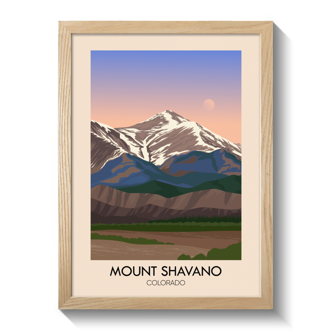 Mount Shavano Colorado USA Travel Poster