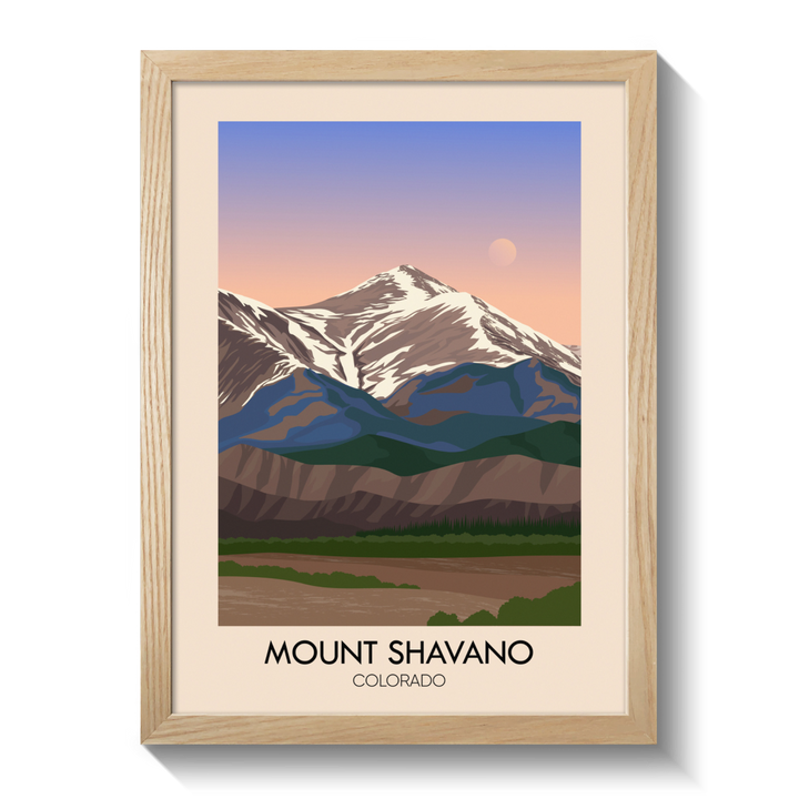 Mount Shavano Colorado USA Travel Poster