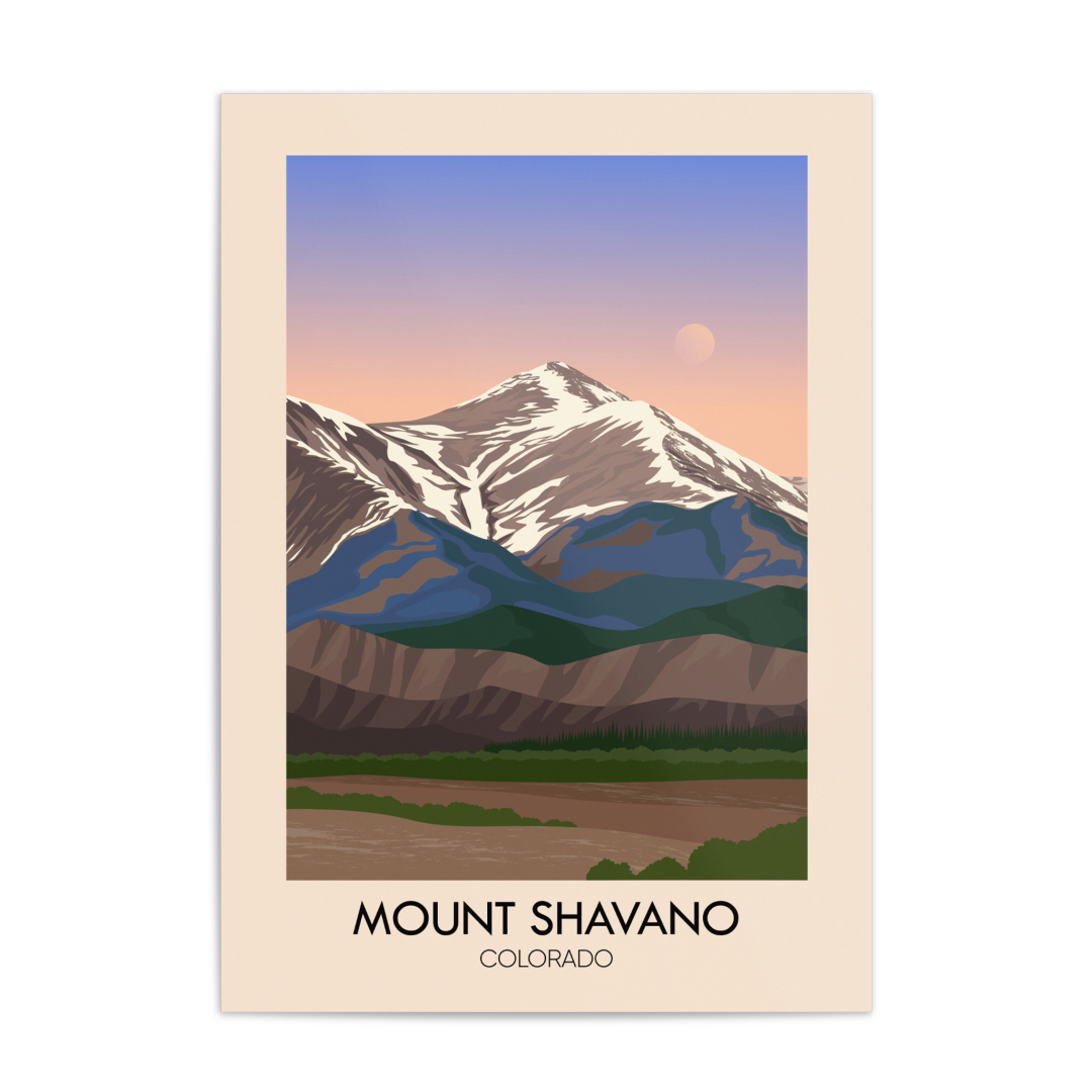 Mount Shavano Colorado USA Travel Poster